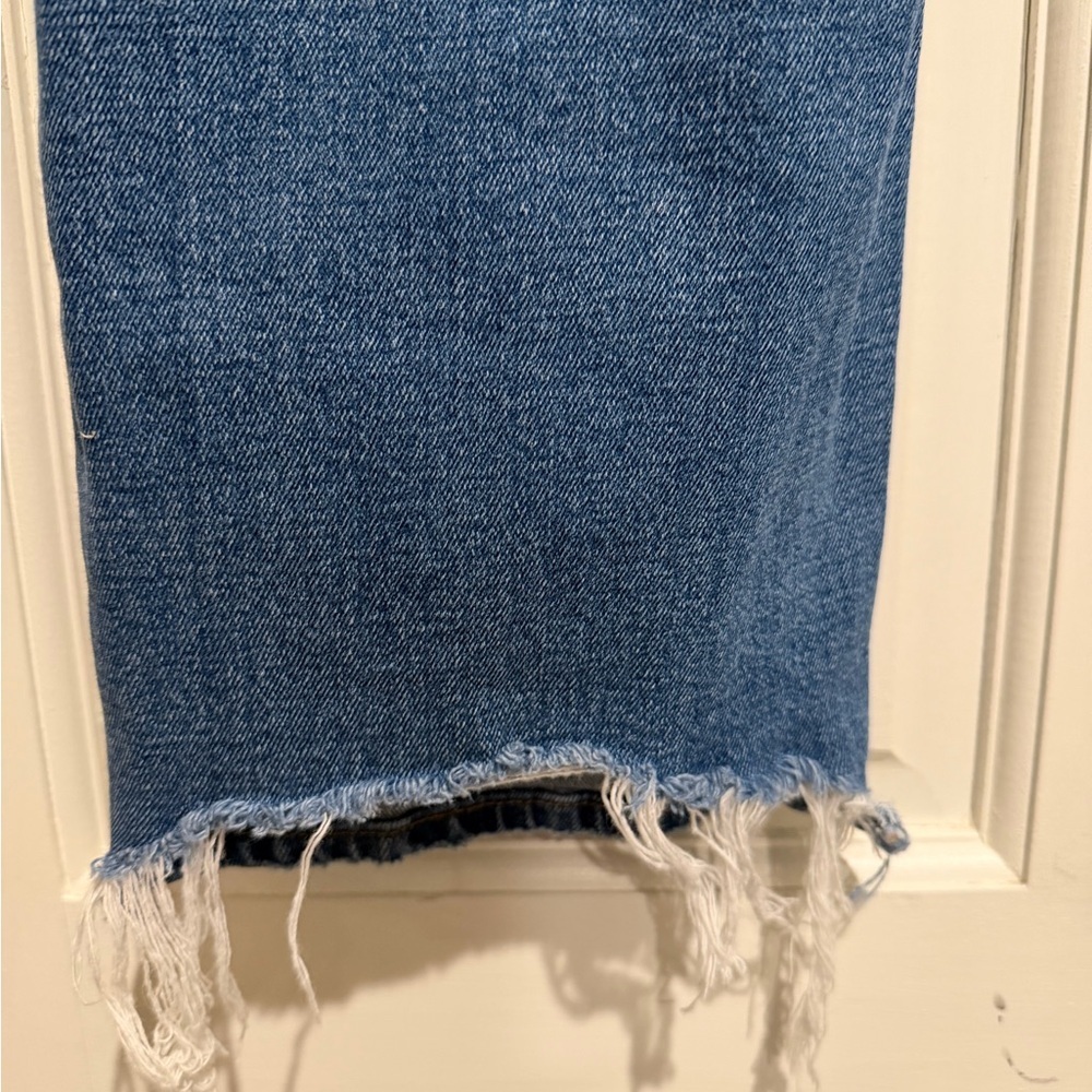 Abercrombie & Fitch Ankle Straight Ultra High Rise Blue Jeans Distressed Curve - Picture 6 of 7